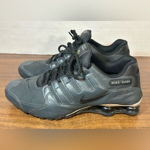 Nike Shox NZ Mens Size 11.5 Shoes Gray Black Leather Athletic Sneakers